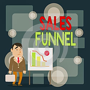 Writing note showing Sales Funnel. Business photo showcasing process through which a company ells its products to buyers