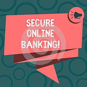 Writing note showing Secure Online Banking. Business photo showcasing Safe way of analysisaging accounts over the