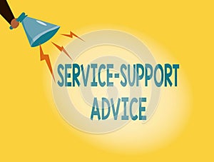 Writing note showing Service Support Advice. Business photo showcasing providing help to others in verbal or action way Hu