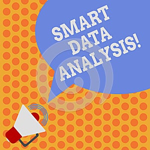 Writing note showing Smart Data Analysis. Business photo showcasing collecting and analyzing infos to make better photo