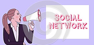 Writing note showing Social Network. Business photo showcasing Interactions Sharing Information Interdemonstratingal photo