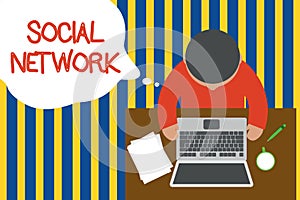 Writing note showing Social Network. Business photo showcasing Interactions Sharing Information Interdemonstratingal photo