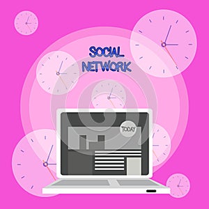 Writing note showing Social Network. Business photo showcasing Interactions Sharing Information Interdemonstratingal photo