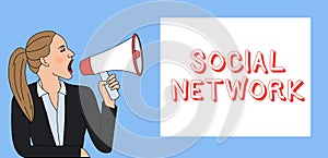 Writing note showing Social Network. Business photo showcasing Interactions Sharing Information Interdemonstratingal photo