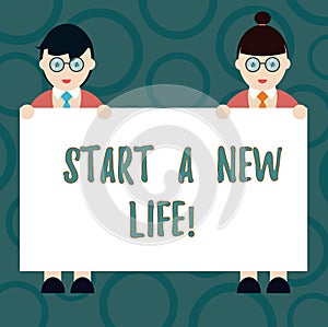 Writing note showing Start A New Life. Business photo showcasing Change your habits be different changing direction Male