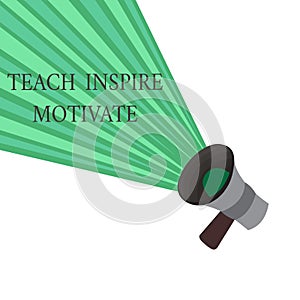 Writing note showing Teach Inspire Motivate. Business photo showcasing Spark the Imagination to Feel the need to Learn