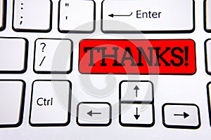Writing note showing Thanks Motivational Call. Business photo showcasing Appreciation greeting Acknowledgment Gratitude written o