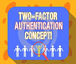 Writing note showing Two Factor Authentication Concept. Business photo showcasing two ways of proving your identity