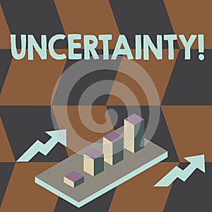 Writing note showing Uncertainty. Business photo showcasing Unpredictability of certain situations events behavior