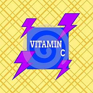 Writing note showing Vitamin C. Business photo showcasing it promotes healing and helps the body absorb iron Ascorbic