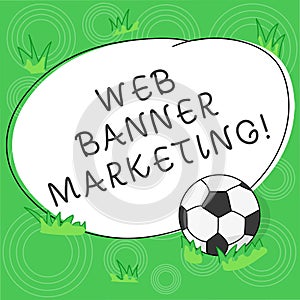 Writing note showing Web Banner Marketing. Business photo showcasing entails to embed an advertisement in a web page