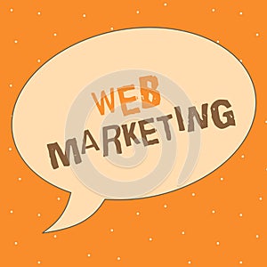 Writing note showing Web Marketing. Business photo showcasing Electronic commerce Advertising through internet Online seller