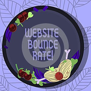 Writing note showing Website Bounce Rate. Business photo showcasing Internet marketing term used in web traffic analysis