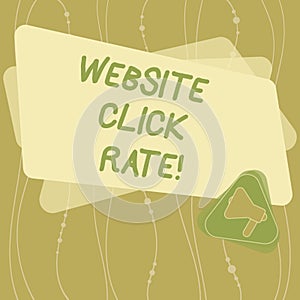 Writing note showing Website Click Rate. Business photo showcasing ratio users who click specific link to number total