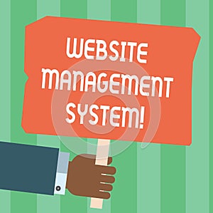 Writing note showing Website Management System. Business photo showcasing way to analysisage digital information on a website Hu