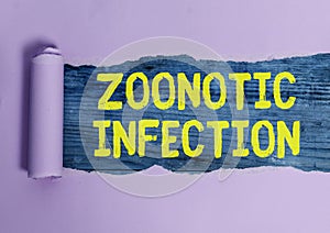 Writing note showing Zoonotic Infection. Business photo showcasing communicable disease transmitted by a non viral agent photo