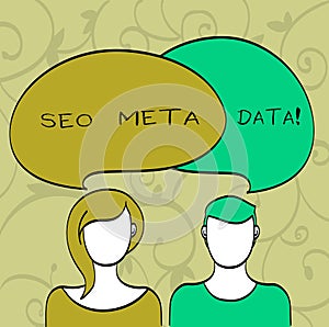 Writing note showingSeo Meta Data. Business photo showcasing Search Engine Optimization Online marketing strategy.