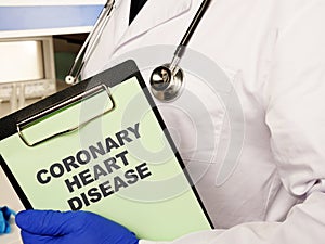 Writing note shows the text Coronary heart disease
