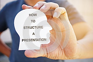 Writing note shows the text How to Structure a Presentation