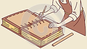 Writing in a Notebook, Creative Process, Personal Journal vector design Generative AI