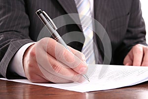 Writing on a official form