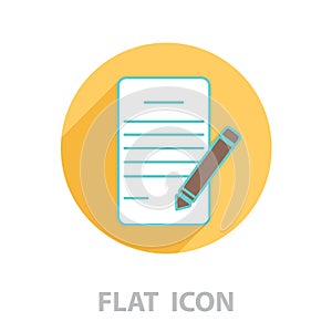 Writing pad and pen line icon. vector