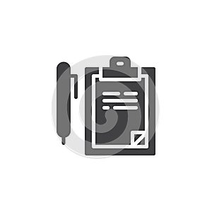 Writing pad and pen vector icon