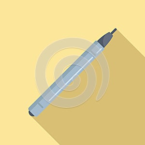 Writing pen icon flat vector. Ink signature