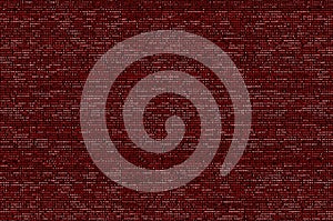 Writing programming code on laptop. Digital binary data on computer screen