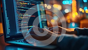 Writing Programming Code On Laptop