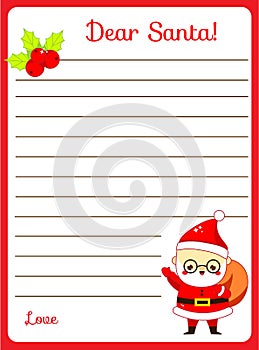 Writing prompt for kids blank. Educational children page. Develop fantasy and writing stories skills. Letter to Santa printable bl photo