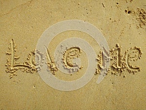 Writing on the sand at Karon Beach bakg