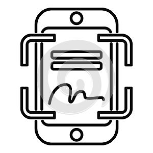 Writing signature icon outline vector. Check data user