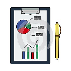 Writing Tablet With Analytics Chart Icon