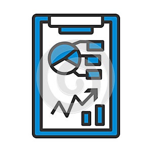 Writing Tablet With Analytics Chart Icon