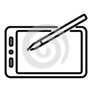 Writing tablet icon outline vector. Write text