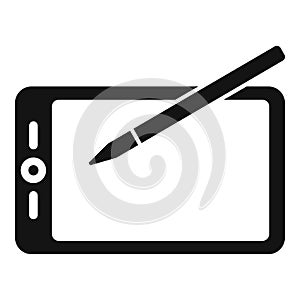 Writing tablet icon simple vector. Write text