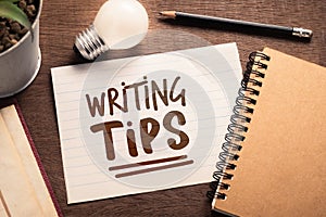 Writing Tips Note on the Desk photo