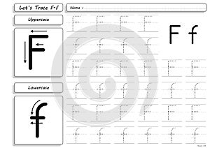 Writing and Tracing Letters F-f Worksheet