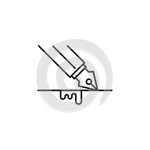 Writing, typing icon. Element of law and justice icon. Thin line icon for website design and development, app development. Premium