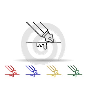 Writing, typing multi color style icon. Simple thin line, outline vector of law and justice icons for ui and ux, website or mobile