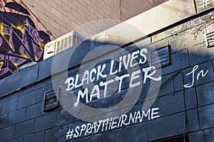The writing is on the wall ` Black Lives Matter`