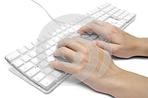 Na biely počítač klávesnica 