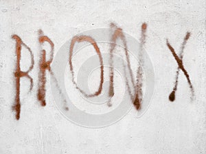 Written BRONX on the wall