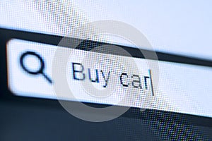 Written Buy Car text on the browser tab