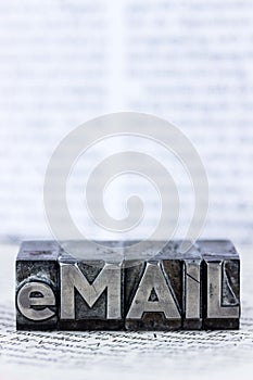 Written email in lead letters