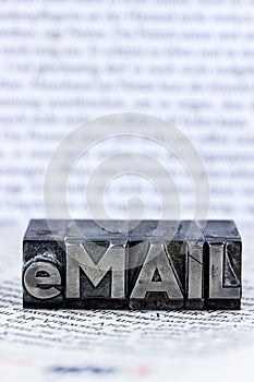 Written email in lead letters