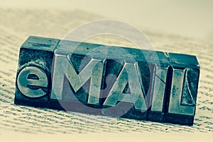 Written email in lead letters