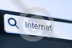 Written Internet word on the browser tab