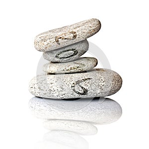 2016 written on stack of pebbles isolated on white